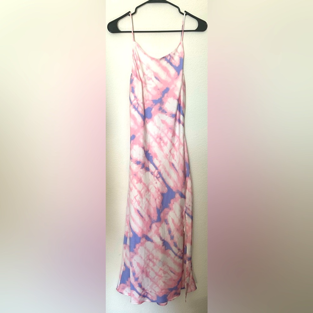Astr the label Pink and Lavender Tie-Dye Maxi Dress size S